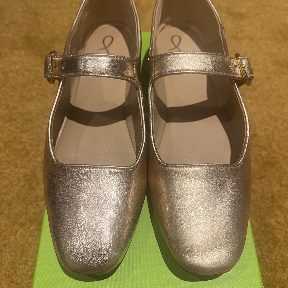 Sam Edelman Michaela Mary Jane Flats in Gold Leaf